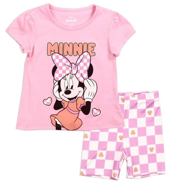 Disney MINNIE MOUSE Girls Toddler 2-Piece Short Set - Picture 1 of 1